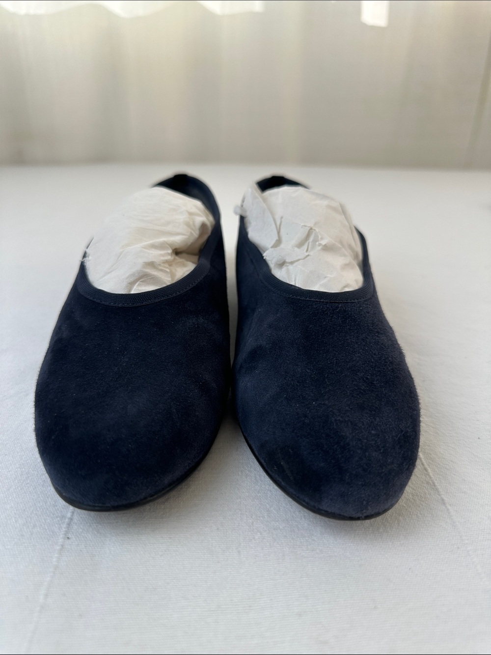 Stuart Weitzman Navy Suede Flats